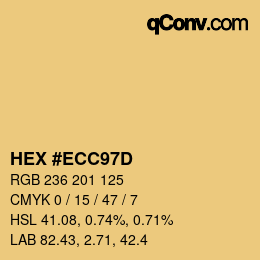 カラーコード: HEX #ECC97D | qconv.com