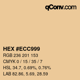 Code couleur: HEX #ECC999 | qconv.com