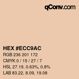 颜色代码: HEX #ECC9AC | qconv.com