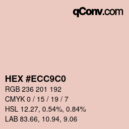 カラーコード: HEX #ECC9C0 | qconv.com