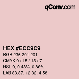 カラーコード: HEX #ECC9C9 | qconv.com