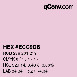 カラーコード: HEX #ECC9DB | qconv.com