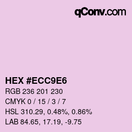 カラーコード: HEX #ECC9E6 | qconv.com
