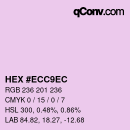 カラーコード: HEX #ECC9EC | qconv.com