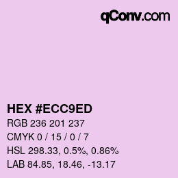 カラーコード: HEX #ECC9ED | qconv.com