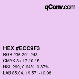 カラーコード: HEX #ECC9F3 | qconv.com