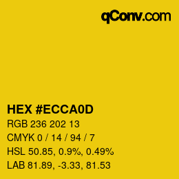 Código de color: HEX #ECCA0D | qconv.com