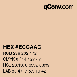 カラーコード: HEX #ECCAAC | qconv.com