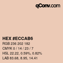 Color code: HEX #ECCAB6 | qconv.com