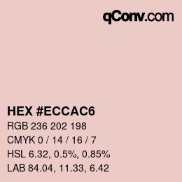 カラーコード: HEX #ECCAC6 | qconv.com