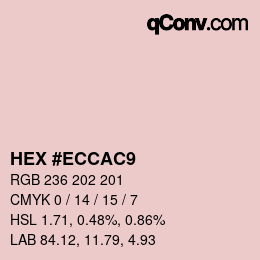 カラーコード: HEX #ECCAC9 | qconv.com