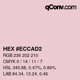 颜色代码: HEX #ECCAD2 | qconv.com