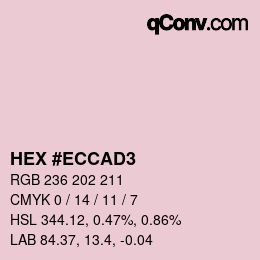 カラーコード: HEX #ECCAD3 | qconv.com