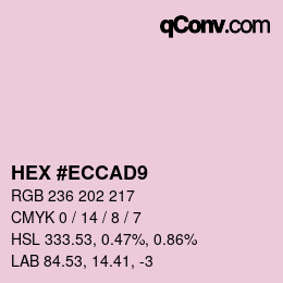 カラーコード: HEX #ECCAD9 | qconv.com