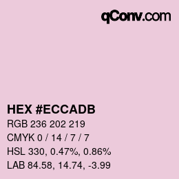 颜色代码: HEX #ECCADB | qconv.com