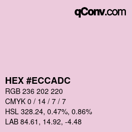 Color code: HEX #ECCADC | qconv.com