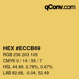 Color code: HEX #ECCB69 | qconv.com