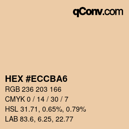 Color code: HEX #ECCBA6 | qconv.com