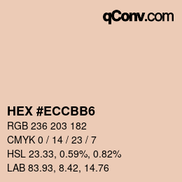Color code: HEX #ECCBB6 | qconv.com