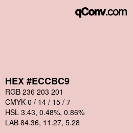 カラーコード: HEX #ECCBC9 | qconv.com
