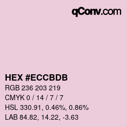 颜色代码: HEX #ECCBDB | qconv.com