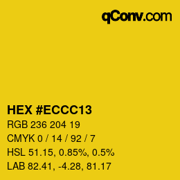 颜色代码: HEX #ECCC13 | qconv.com