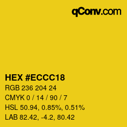 颜色代码: HEX #ECCC18 | qconv.com