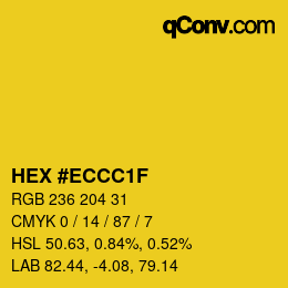 カラーコード: HEX #ECCC1F | qconv.com