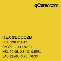 Color code: HEX #ECCC2B | qconv.com