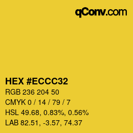 颜色代码: HEX #ECCC32 | qconv.com