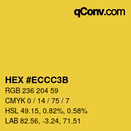 カラーコード: HEX #ECCC3B | qconv.com