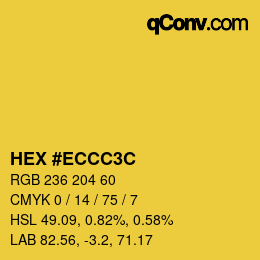 カラーコード: HEX #ECCC3C | qconv.com