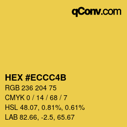 颜色代码: HEX #ECCC4B | qconv.com