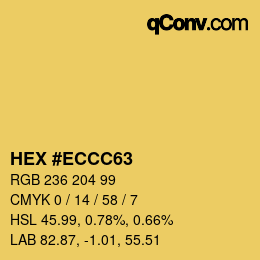 Color code: HEX #ECCC63 | qconv.com