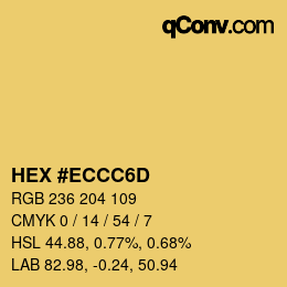 カラーコード: HEX #ECCC6D | qconv.com