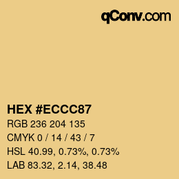 カラーコード: HEX #ECCC87 | qconv.com