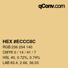 カラーコード: HEX #ECCC8C | qconv.com