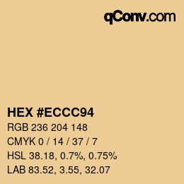Color code: HEX #ECCC94 | qconv.com