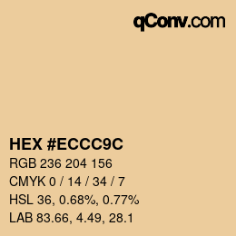 カラーコード: HEX #ECCC9C | qconv.com