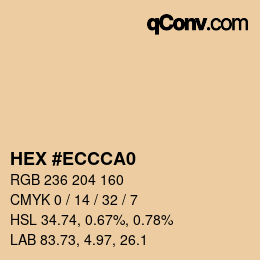 Color code: HEX #ECCCA0 | qconv.com