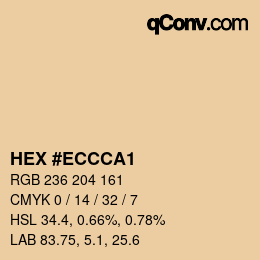 カラーコード: HEX #ECCCA1 | qconv.com