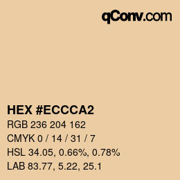 Color code: HEX #ECCCA2 | qconv.com