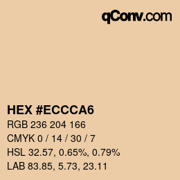 Color code: HEX #ECCCA6 | qconv.com