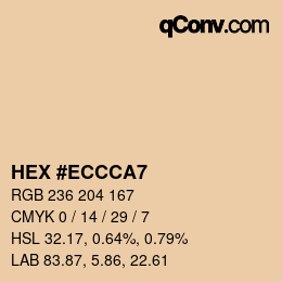 颜色代码: HEX #ECCCA7 | qconv.com