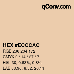 Color code: HEX #ECCCAC | qconv.com