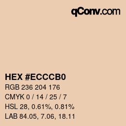 Color code: HEX #ECCCB0 | qconv.com