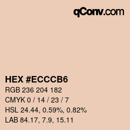 カラーコード: HEX #ECCCB6 | qconv.com