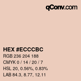 颜色代码: HEX #ECCCBC | qconv.com