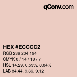 颜色代码: HEX #ECCCC2 | qconv.com