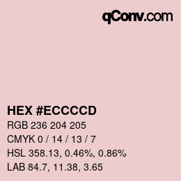 カラーコード: HEX #ECCCCD | qconv.com